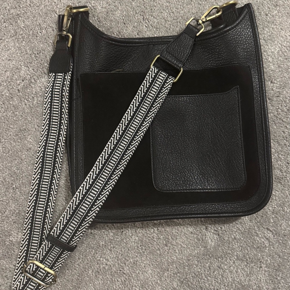 Black Leather Crossbody Bag